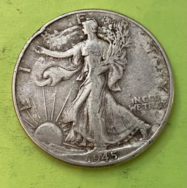 1945 Walking Liberty Half Dollar Silver USA COIN coins Collect