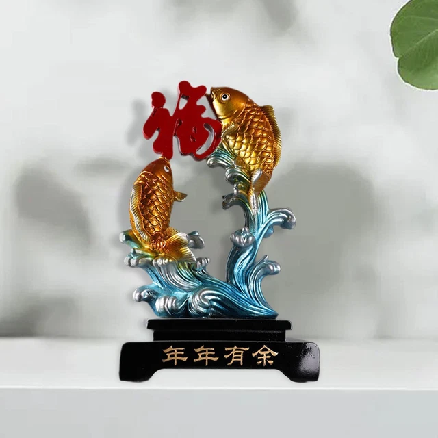 2 Ornements Poissons En Cristal Et Résine - Décoration Bureau, Maison, Feng Shui, Cadeau Unique (environ 5,2x4 Cm)