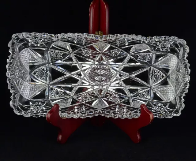 Signed Hawkes ABP American Brilliant Period Cut Glass Bread Tray Signed Hawkes ABP American Brilliant Period Cut Glass Bread Tray
