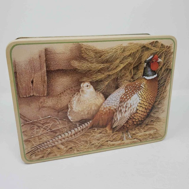 Vintage Preparing for Winter by Jamie Gardner Rehfeld game hen tin with liner