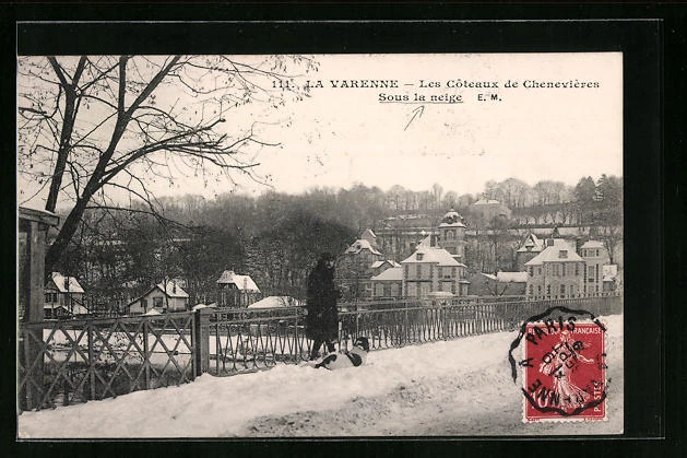 CPA La Varenne-Cheneviéres, Les Coteaux de Cheneviéres - Sous la neige