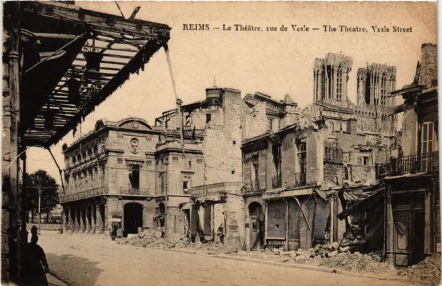CPA AK Militaire - Reims - Le Theatre - Rue de Vesle - Ruines (698202)