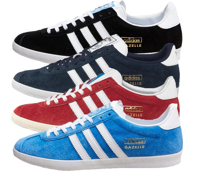 Adidas Originali UOMO Gazelle Og Scarpe Sportive IN Nero / Navy/Blu o Rosso