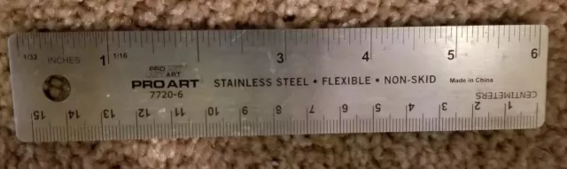 SPI Stainless Steel Flexible Rule/Ruler 6 Inch Scale 5R Graduations