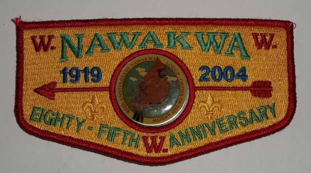 Order Of The Arrow Oa Nawakwa Lodge 3 Bsa Robert E Lee 2004 85Th Ann Flap & Pin