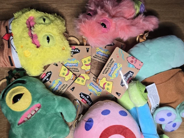 Zuru Fuggler x Spongebob Squarepants portachiavi anello peluche set