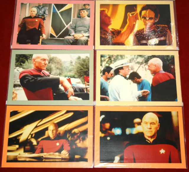 6 grandi foto STAR TREK TNG prima stagione Patrick Stewart 1990 Jean-Luc Picard