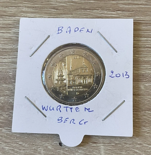 Pièce de 2 euros rare 2013 Allemagne Baden Wurttemberg atelier D UNC