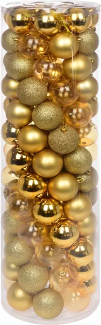 100 Lovely 60mm Christmas Tree Decorations Christmas Tree Baubles 5 Colours 3