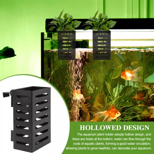 2pcs/4pcs Aquarium Plant Holder With Hooks Accessories Pot Fish Tank Landscape