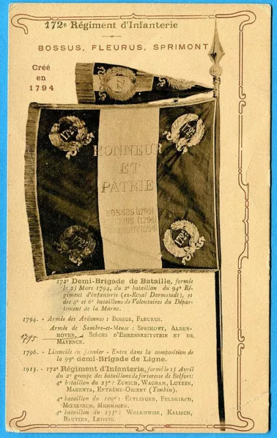 CPA : Drapeau du 172e Régiment d'Infanterie