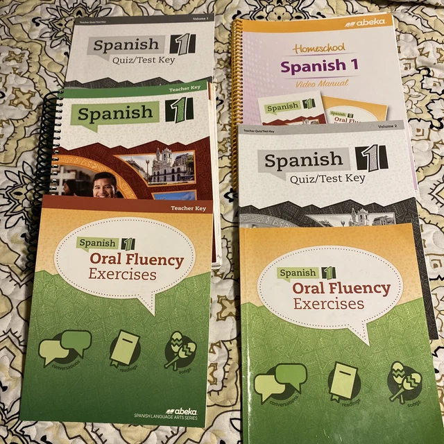 ABEKA SPANISH 1 Teacher Keys And Quiz Test Keys Bundle Of 6 Books Abeka spanish 1 teacher keys and quiz test keys bundle of 6 books