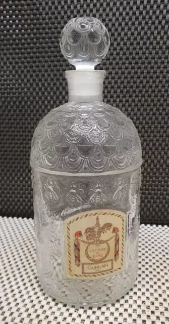 Ancien Flacon Vide Publicitaire avec Abeille en Relief 500 ml