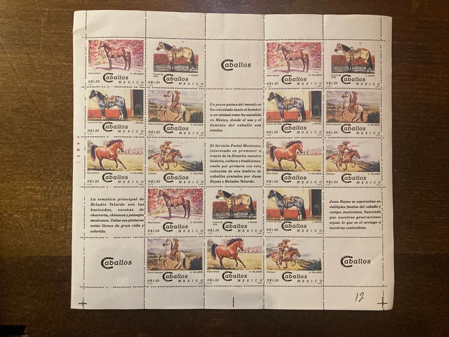Mexique Exceptionnel Bloc Feuillet Theme Cheval Neuf Xx Tb Bonne Valeure