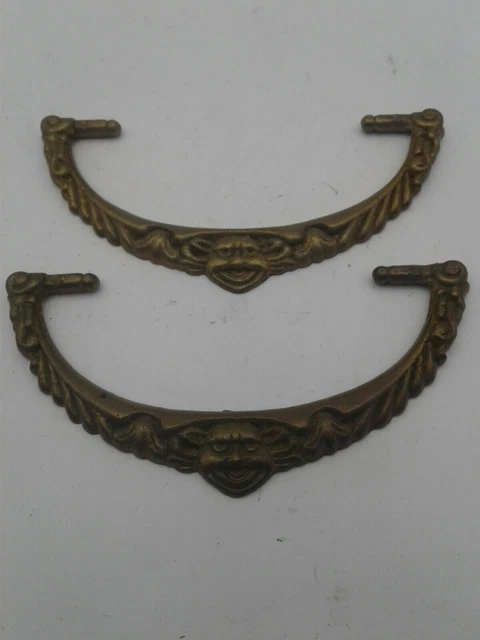 Antique Victorian Drawer Pulls Handle Bails Brass Hardware Lot of 2
