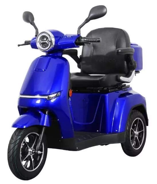 Scooter électrique 3 roues 12 km/h Senior Handicapé Adulte 900W VELECO ZT15