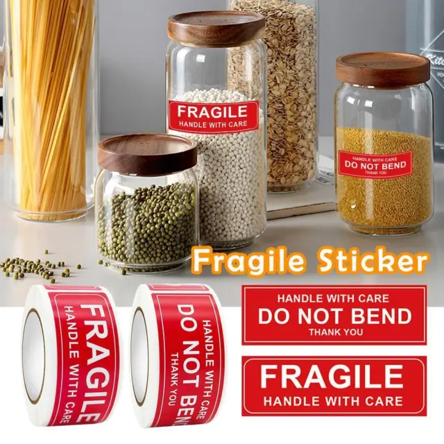 150 pz etichetta fragile manico di ringraziamento con etichette di cura trasporto nuovo D1E2