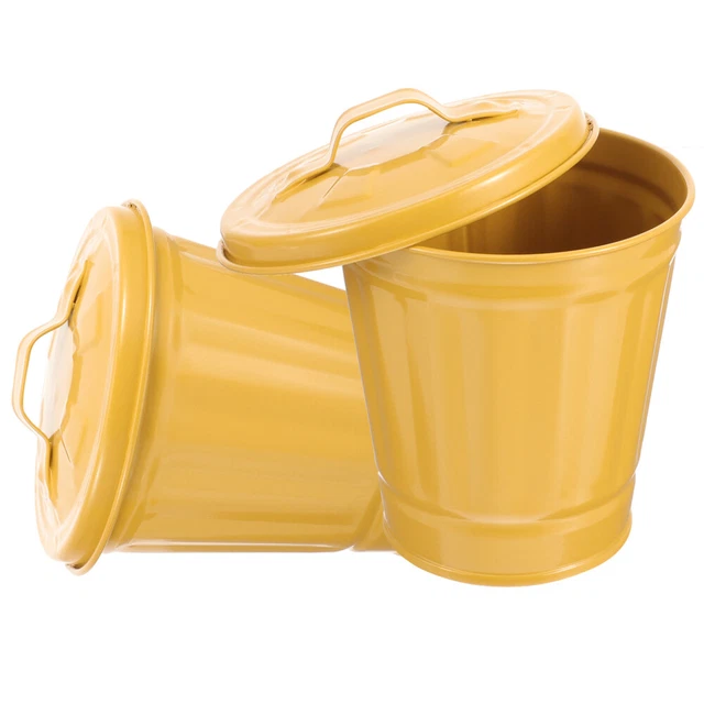 2 pz piccolo bidone della spazzatura mini bidone della spazzatura da tavolo cestino desktop ufficio metallo
