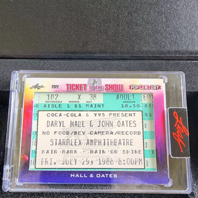 2022 leaf pop century concert ticket Daryl Hall & John Oates #TS-394 1988