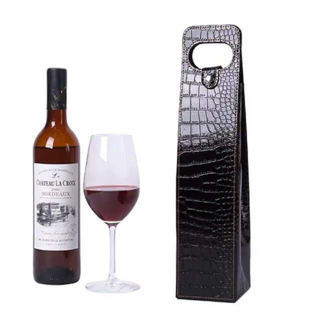 Luxury Wine Bottle Packaging Bag PU Leather Reusable Wine Bottle Handy Bags