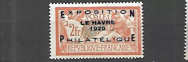 FRANCE  1929 Exposition du Havre cat yt n° 257 A Signé Calves  n* MLH