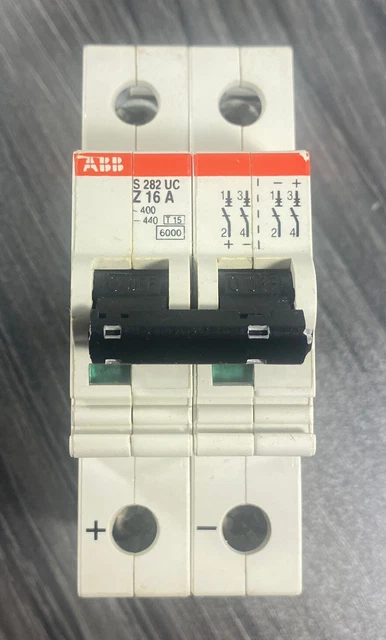 ABB S282UC-Z16 S 282 UC Z 16 Miniature Circuit Breaker 2-Pole Z-Curve - USA