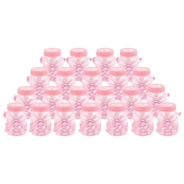 4X(24 X Babyflasche  Babyflasche 4X9Cm Strass Rosa BäR Geschenk Gunst Baby 9488