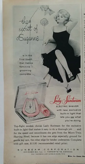 1961 Rasoir électrique femme Lady Sunbeam jambes de Suzanne vintage mode annonce