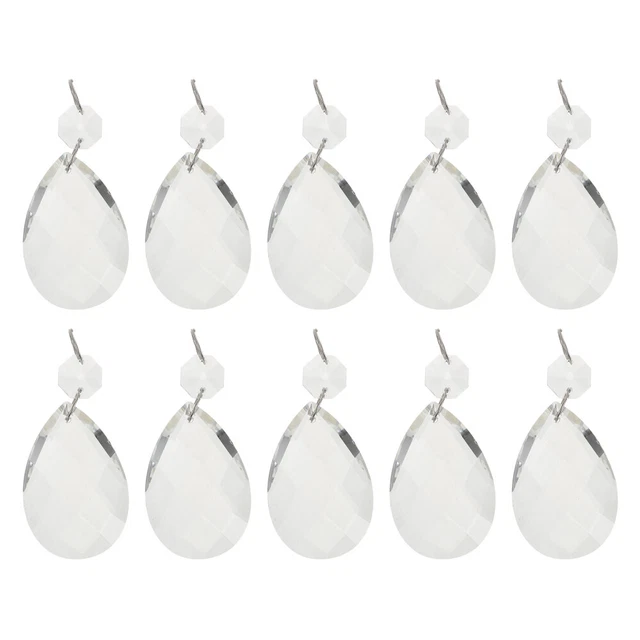 10 Pcs Glass Bead Garland Clear Chandelier Pendants Crystal Ceiling Fan