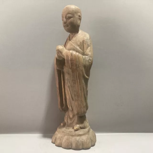 Chinese Antique Vintage Wood Carving Exquisite Buddha Wooden Statue Home Decor 2