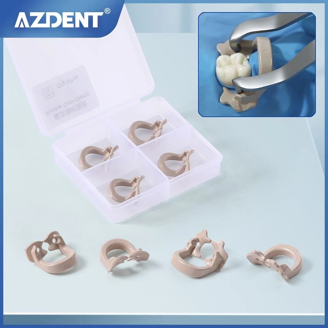 Rubber Dam Clamps 4PCS 134℃ Dental Tools Rubber Barrier Clip Resin Materials