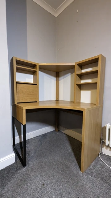 IKEA MICKE CORNER desk workstation oak effect 20.00 PicClick UK