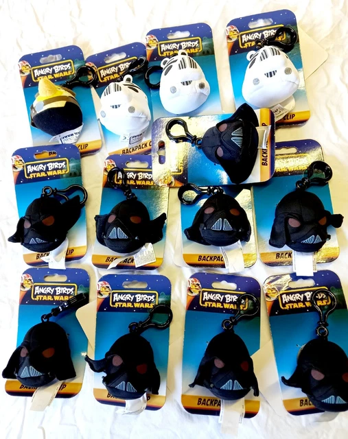 Star Wars Angry Birds Plush Toy Back Pack ClipOn Key Ring Car Mirror Job Lot 13