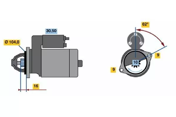 Fits Ford Bosch Starter Motor BXF456 Fairmont 3.9 MPFi EA 1988 1989 1990 1991