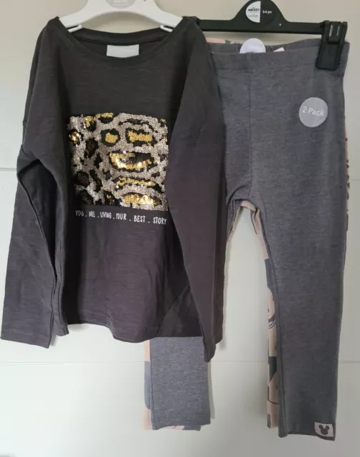 MATALAN & GEORGE @ Asda girls top & Disney Mickey 2 pack leggings