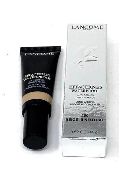 Lancome Effacernes Waterproof Undereye Concealer-260 Beige III Neutral NIB #M03