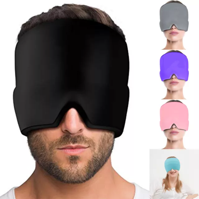 Ice Compress Headache Relief Gel Eye Mask Cold Migraine Mask Elastic Bag