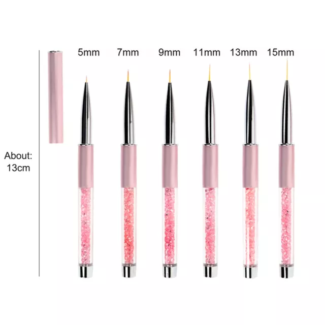 Cepillo de uñas pluma cabello suave hágalo usted mismo cepillo de uñas profesional dibujo a mano puntas pluma de línea 4