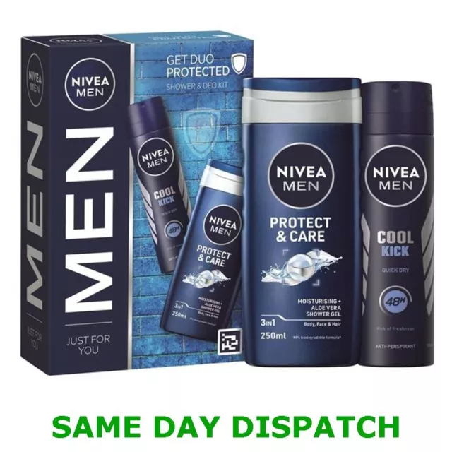 2 pack Nivea Men Get Duo protected  Fresh Body Duo - Blue Gift set for men