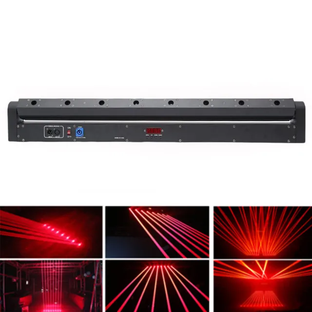 DMX 8 Eyes Moving Head Laser Light Red Line DJ Stage Lighting Effect Projector