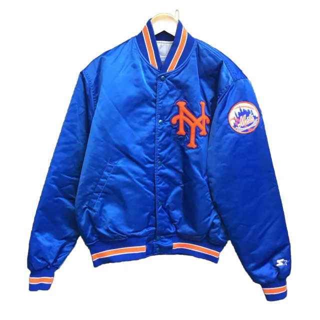 Vintage 90s Starter New York Mets NY mlb baseball satin bomber jacket mens large