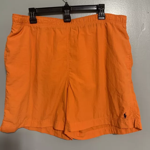 POLO RALPH LAUREN Shorts Mens L Orange Swim Trunks Swim Bathing Suit ...