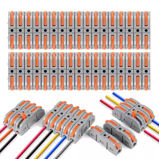Connettori Elettrici Rapidi Con Polo,34 Pezzi Terminali a Collegamento Rapido