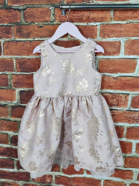Pacchetto Ragazze Età 3-4 Anni 100% H&M Bel Set Abito Da Festa Denim Floreale 104Cm 4