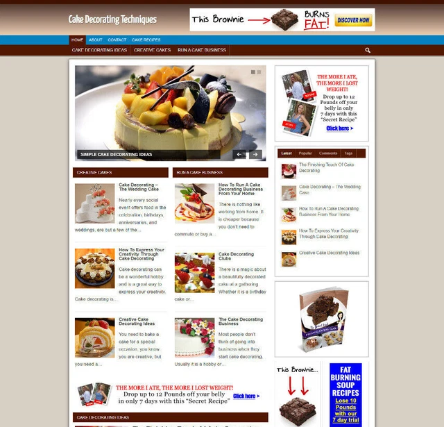Decorazione Torte Sito Web E Affiliates + Gratis Dominio / 1 Mesi Hosting