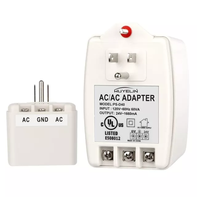 24VAC 40VA Plug in Transformer Doorbell Compatible with All Doorbells Nest +More