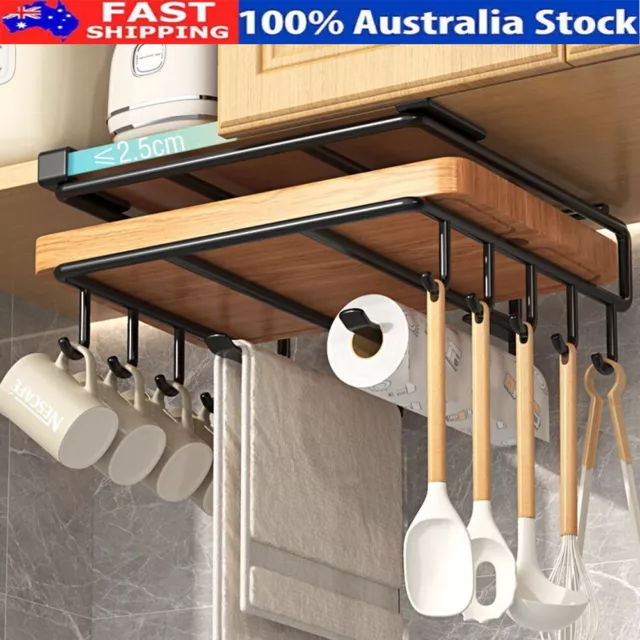Under Shelf Storage Rack Home Kitchen Hanging Cabinet Cutting Board Organizer AU