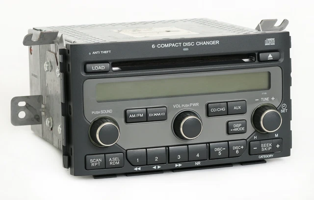 Honda 2006-08 Pilot Radio AM FM 6 Disc CD Player - Part 39100-S9V-A600 Face 1TV6