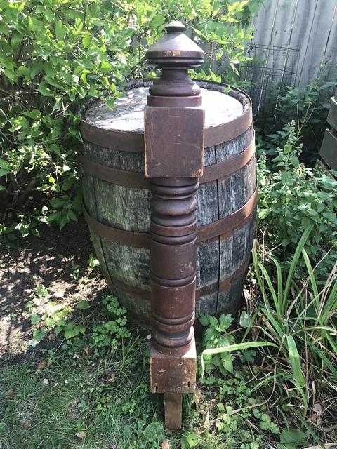 Early 1900’s Interior NEWEL POST 47.5”x 5 7/8” Old Victorian Solid Wood Turned