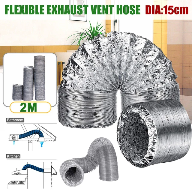 Tubo flessibile in alluminio Ø150 mm x 2 m ventilazione essiccatore tubo di ventilazione tubo flesso in alluminio
